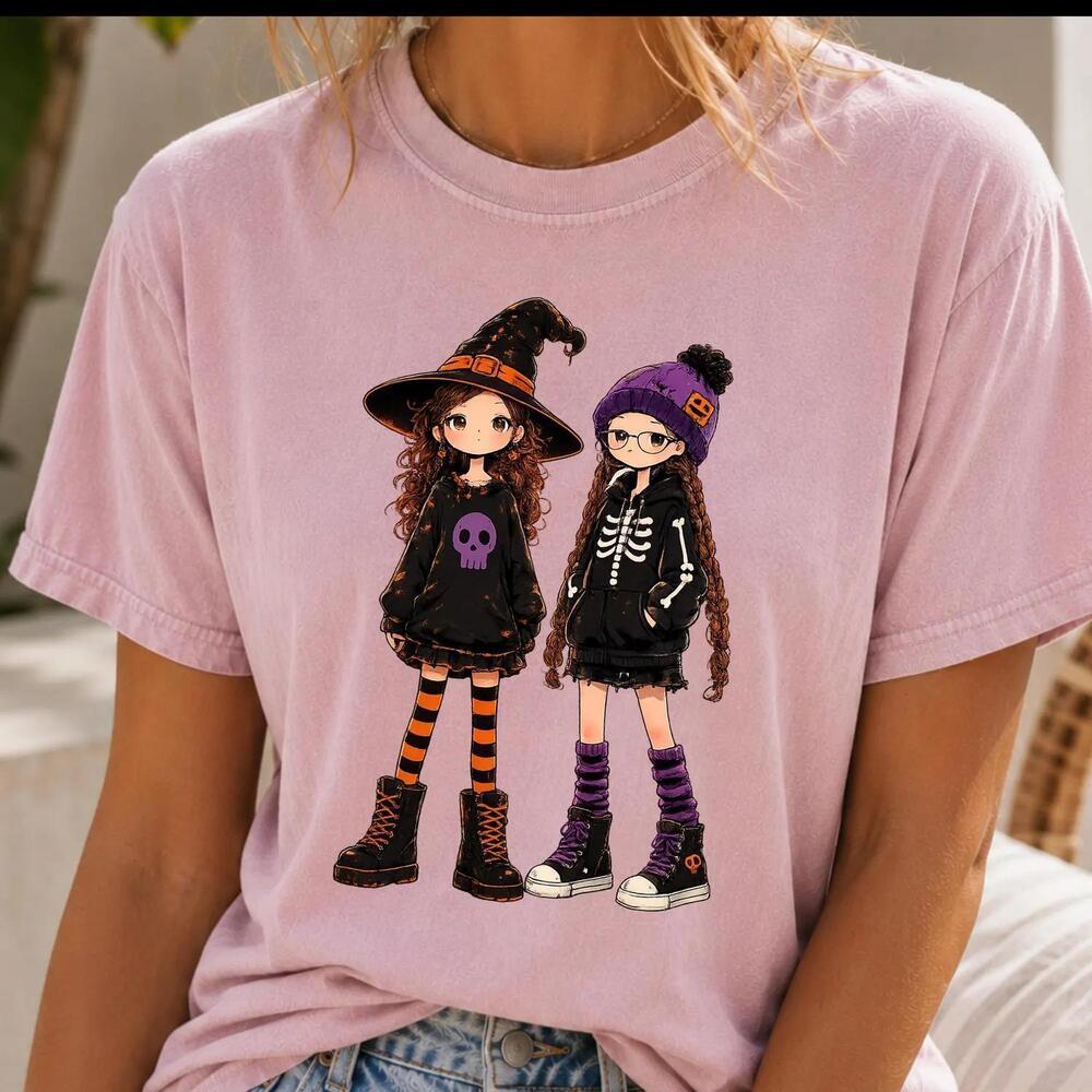 Halloween Besties Shirt, Cute Halloween Girls Tee, Spooky Best Friend Shirt
